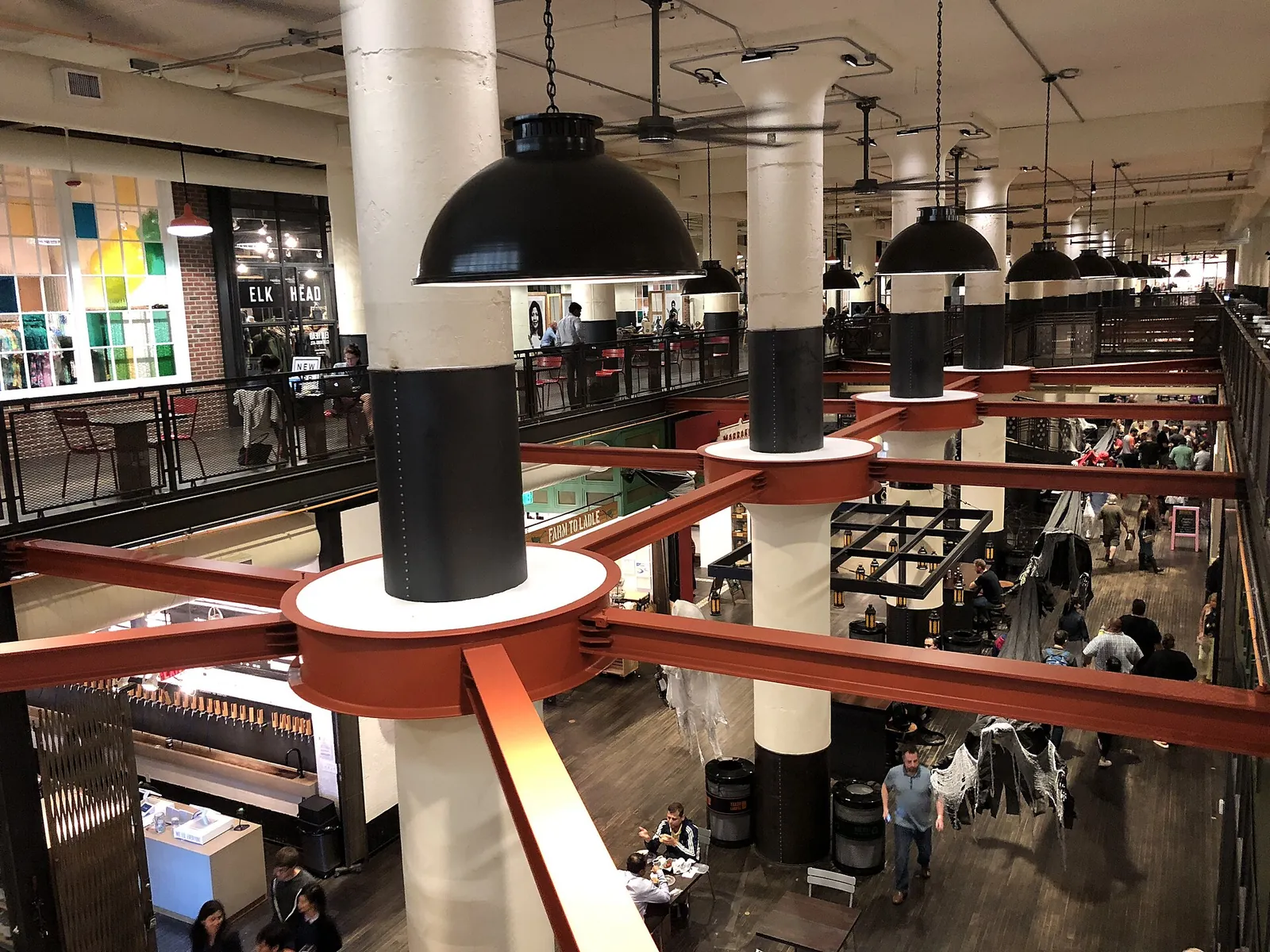 The Central Food Hall at Ponce City Market in Atlanta, seen from the upper level