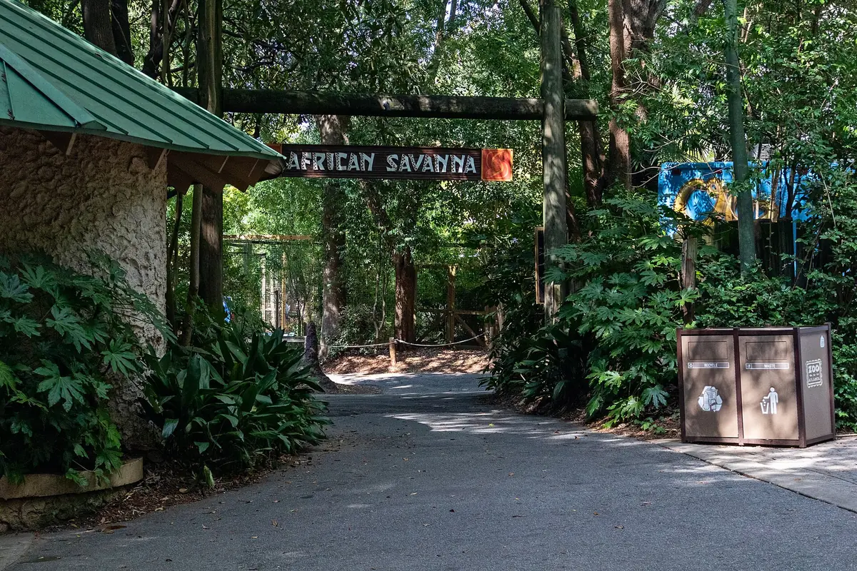 The entrance to the African Savanna at Zoo Atlanta in Grant Park.
